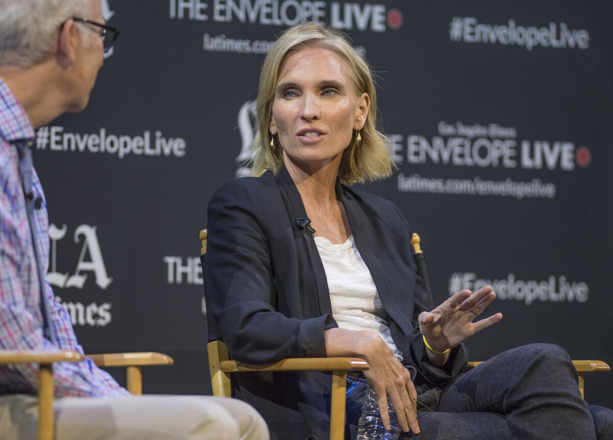 "The Report" producer Jennifer Fox talks with Los Angeles Times staff writer Glenn Whipp in a Q-and-A after the screening of the movie at the Montalbán in Hollywood.