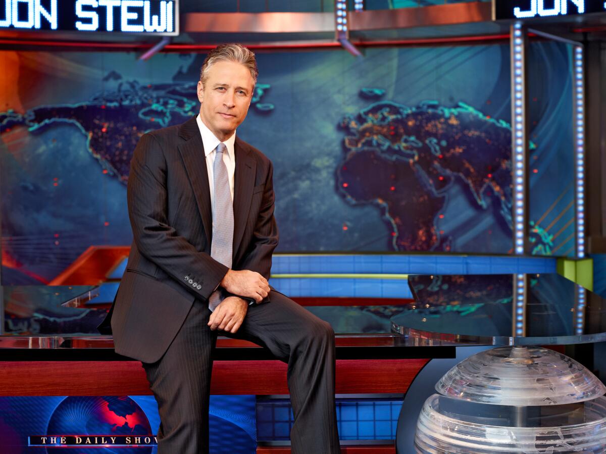 Jon Stewart on the set of "The Daily Show" in New York.