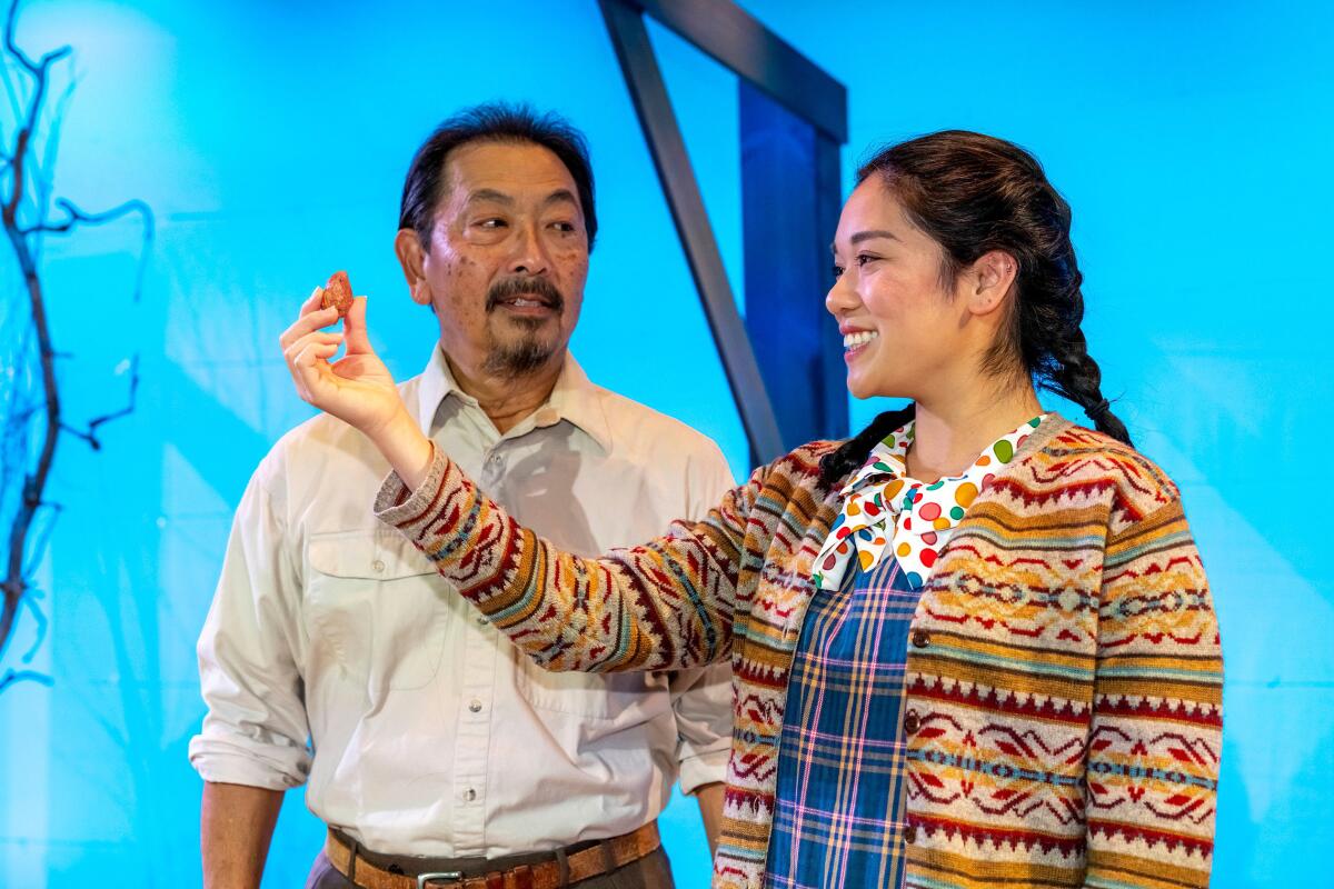 Lane Nishikawa, left, and Chloris Li in New Village Arts' "Desert Rock Garden."