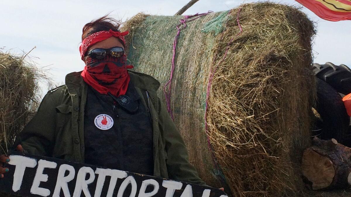 Vanessa Dundon in October at the Dakota Access oil pipeline protest.