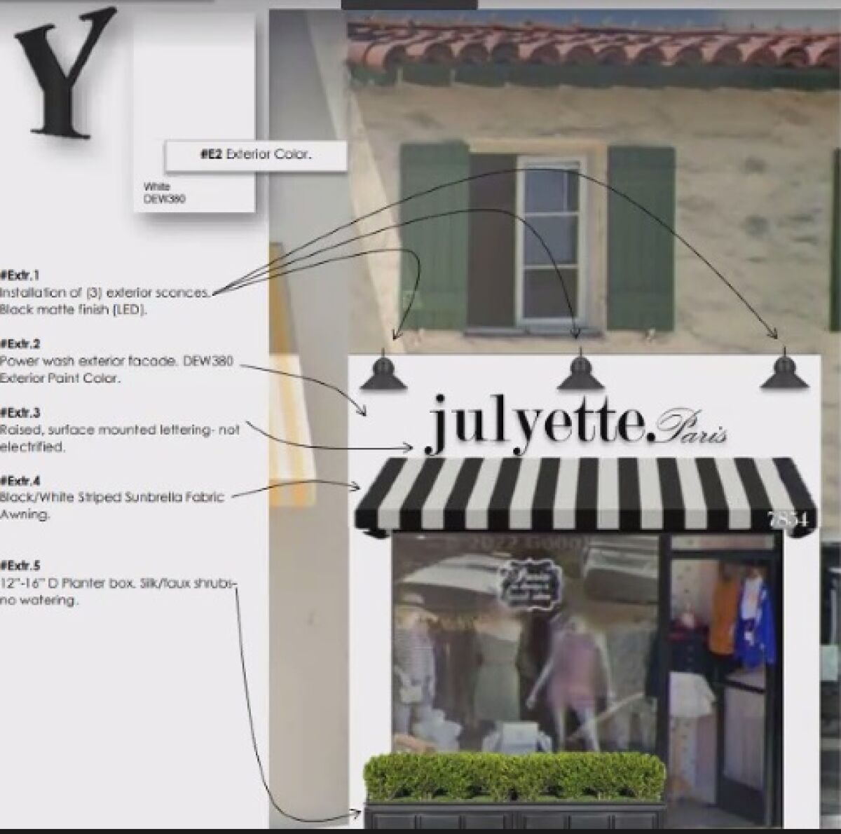 A rendering of the planned Julyette Paris boutique on Girard Avenue