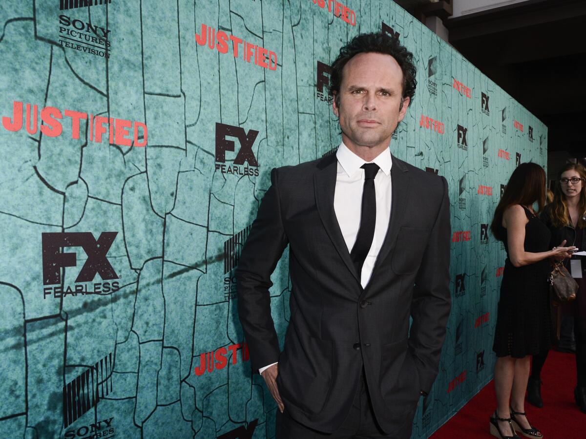 Walton Goggins attends the screening for the series finale of FX's "Justified" in Los Angeles on April 13.