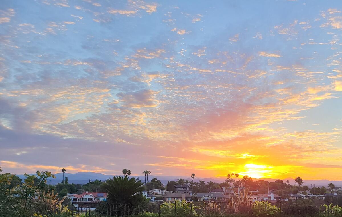 The sun rises in La Jolla.