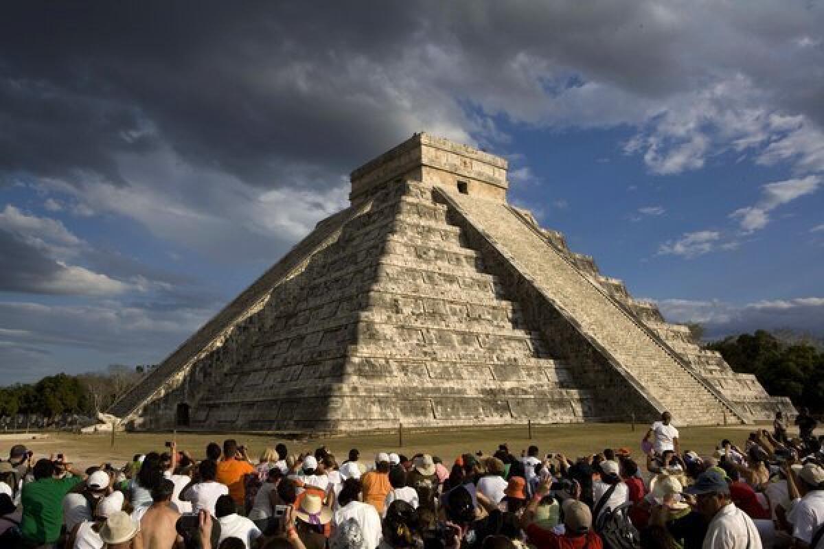 The Maya Kukulkan Pyramid in Chichen Itza, Mexico.