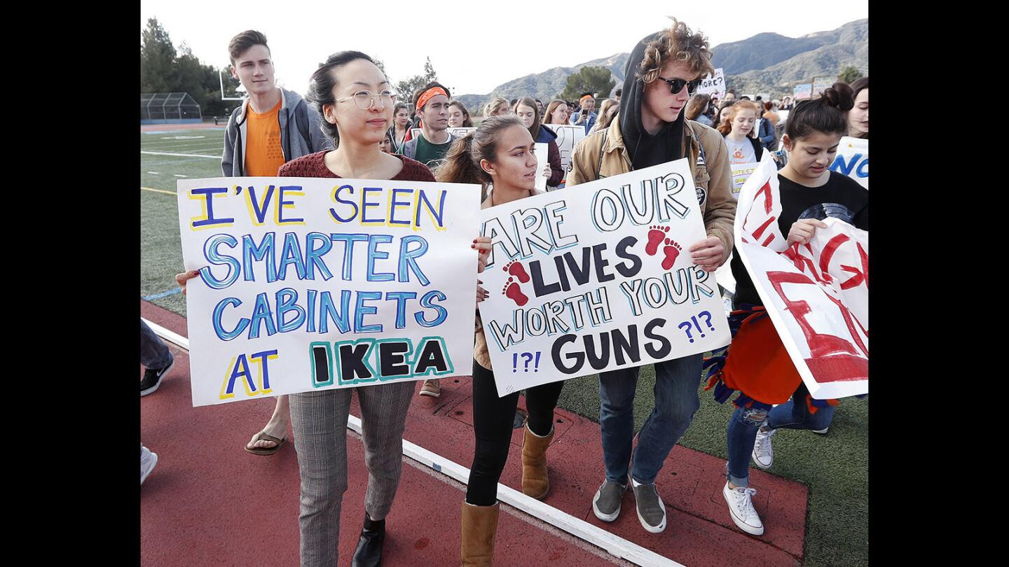 Photo Gallery: Crescenta Valley students participate in nationwide gun control protest in solidarity with students at Marjory Stoneman Douglas High School after shooting kills seventeen