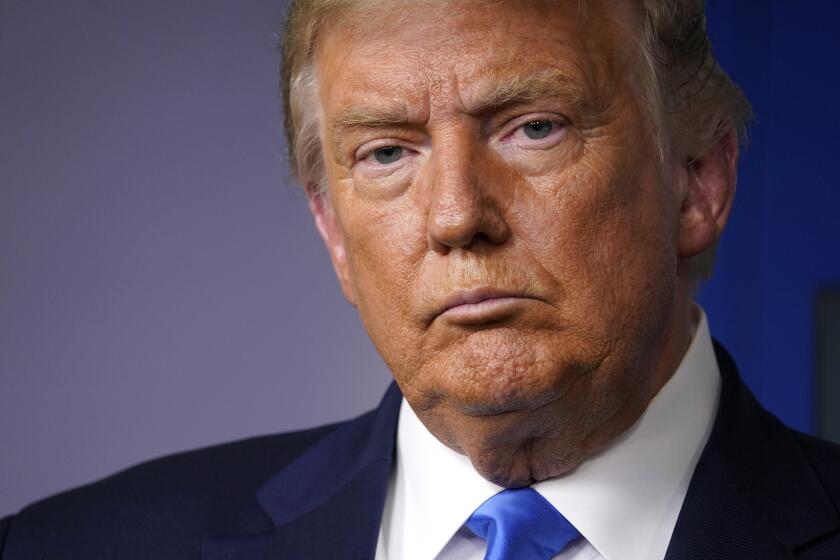 President Donald Trump listens to a question during a news conference in the James Brady Press Briefing Room of the White House Wednesday, Sept. 23, 2020, in Washington. (AP Photo/Evan Vucci)