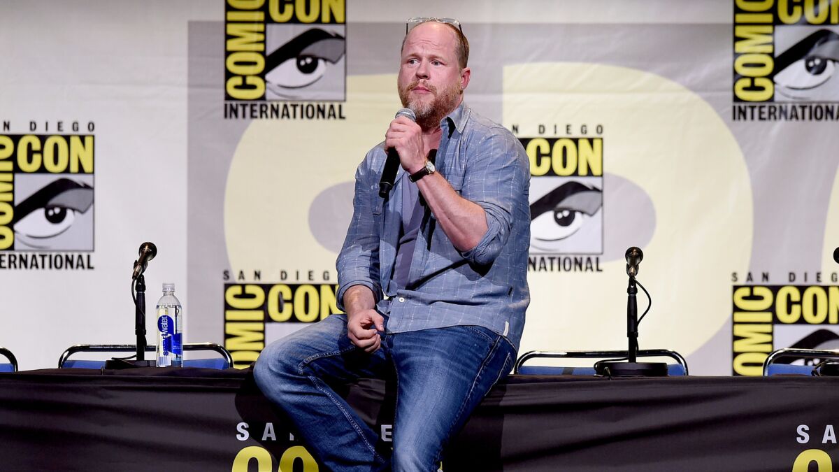 "Buffy the Vampire Slayer" creator and "Avengers" director Joss Whedon answers questions during a panel at Comic-Con. Whedon returned to Twitter on Wednesday to promote his new super PAC.