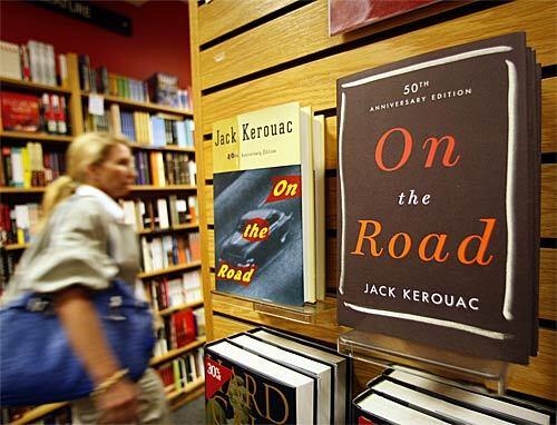 A hardback copy of the 50th-anniversary edition of Jack Kerouac's "On The Road" sits on the shelves at Borders Books in New York, August 20, 2007.