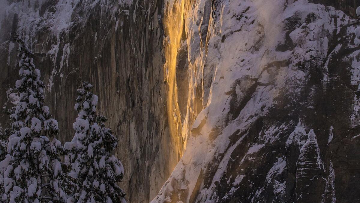 "Firefall" at Horsetail Fall in Yosemite National Park, Calif. 