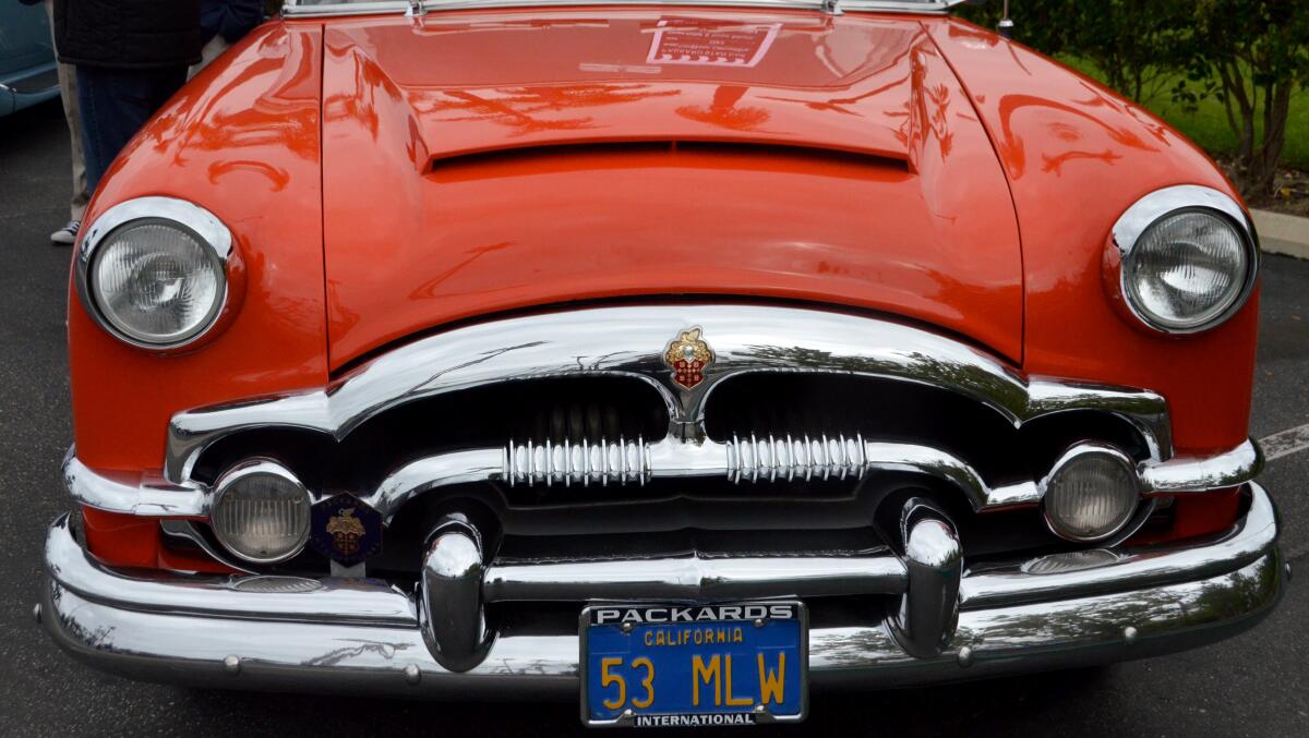 A red 1953 Caribbean convertible was on display at the All-Packard Car Show.