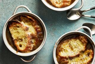 French onion soup in New York, Jan. 6, 2023. This five-star classic was updated by Sara Bonisteel, a Food editor and frequenter of vintage cookbook stores, by including sherry and wine for even more flavor. Food styled by Simon Andrews. Props styled by Paige Hicks. (Armando Rafael/The New York Times)