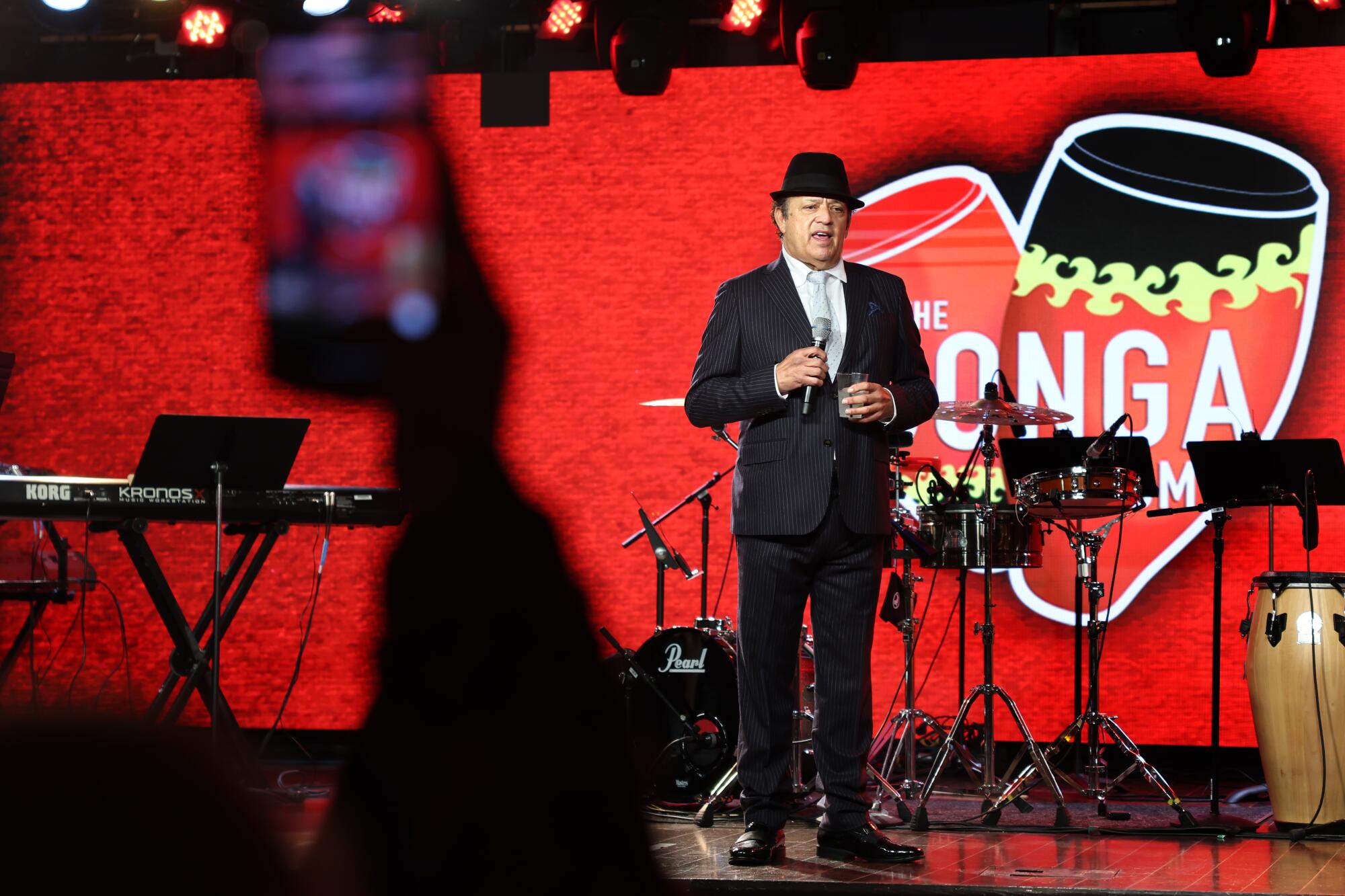 Comedian Paul Rodriguez entertains at the Conga Room during a farewell show after 25 years in business.
