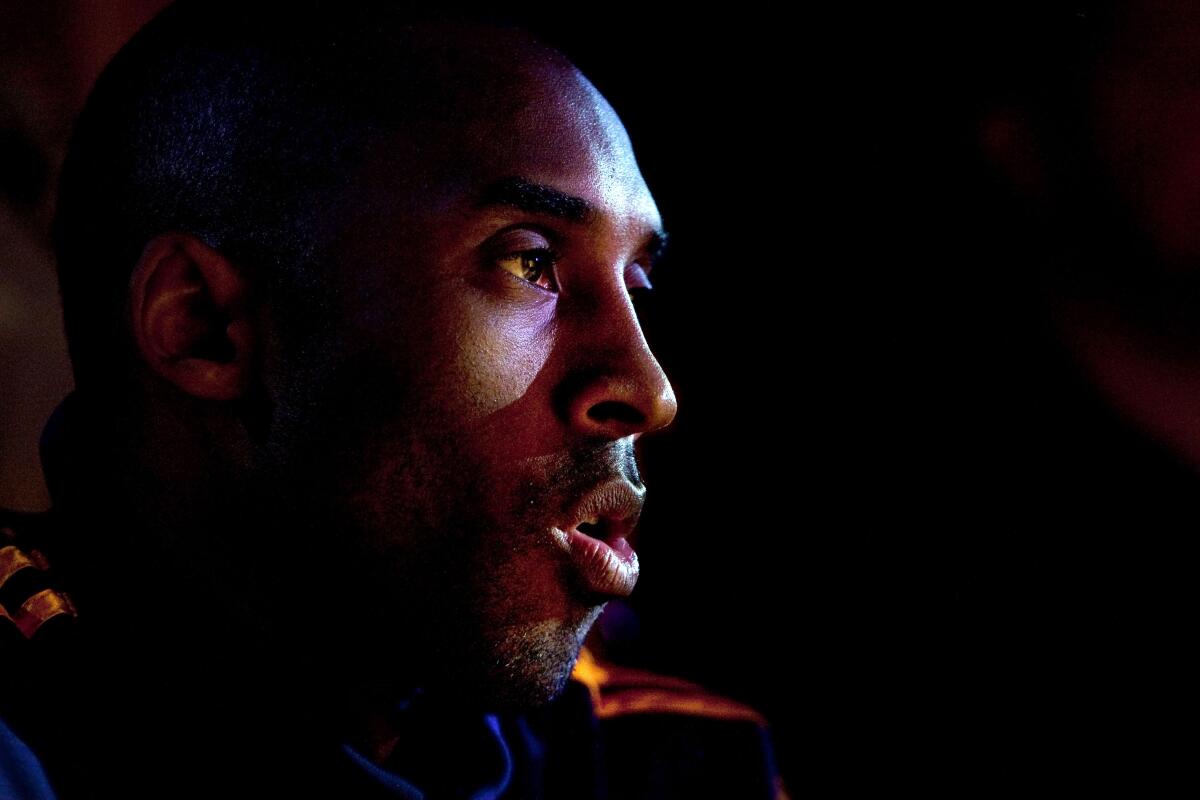 Los Angeles Lakers' Kobe Bryant in close-up