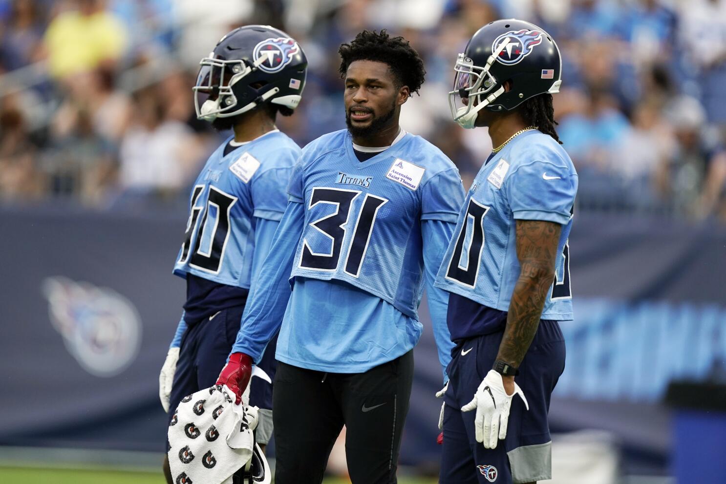 Tennessee Titans safety Kevin Byard looks on during the preseason NFL