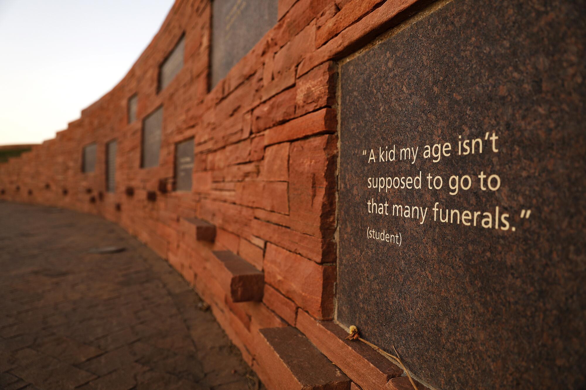 The Columbine Memorial at Robert F. Clement Park.