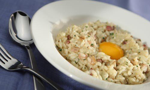 Bacon and egg risotto