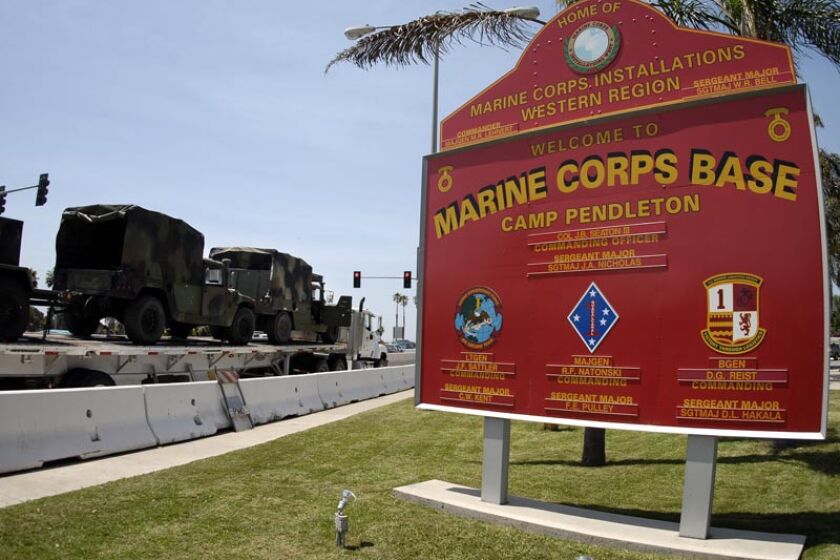 One Marine was killed and 18 were injured in a rollover accident Thursday at Camp Pendleton.