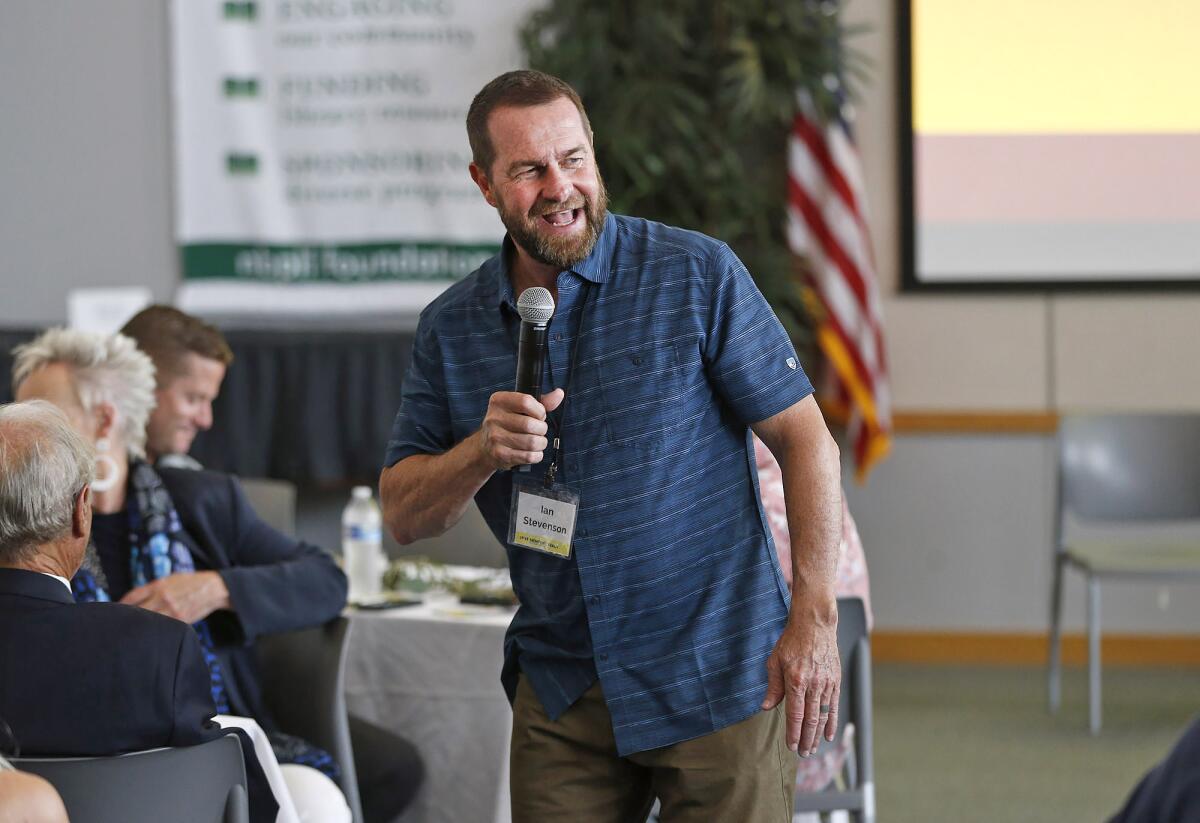 Ian Stevenson, speaker from the Love Newport Beach movement.