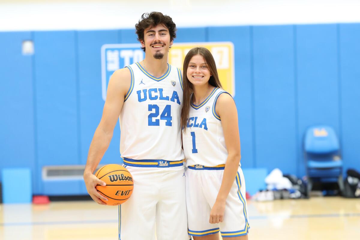 Jaime Jaquez Jr. poses for a photo with his sister Gabriela Jaquez.