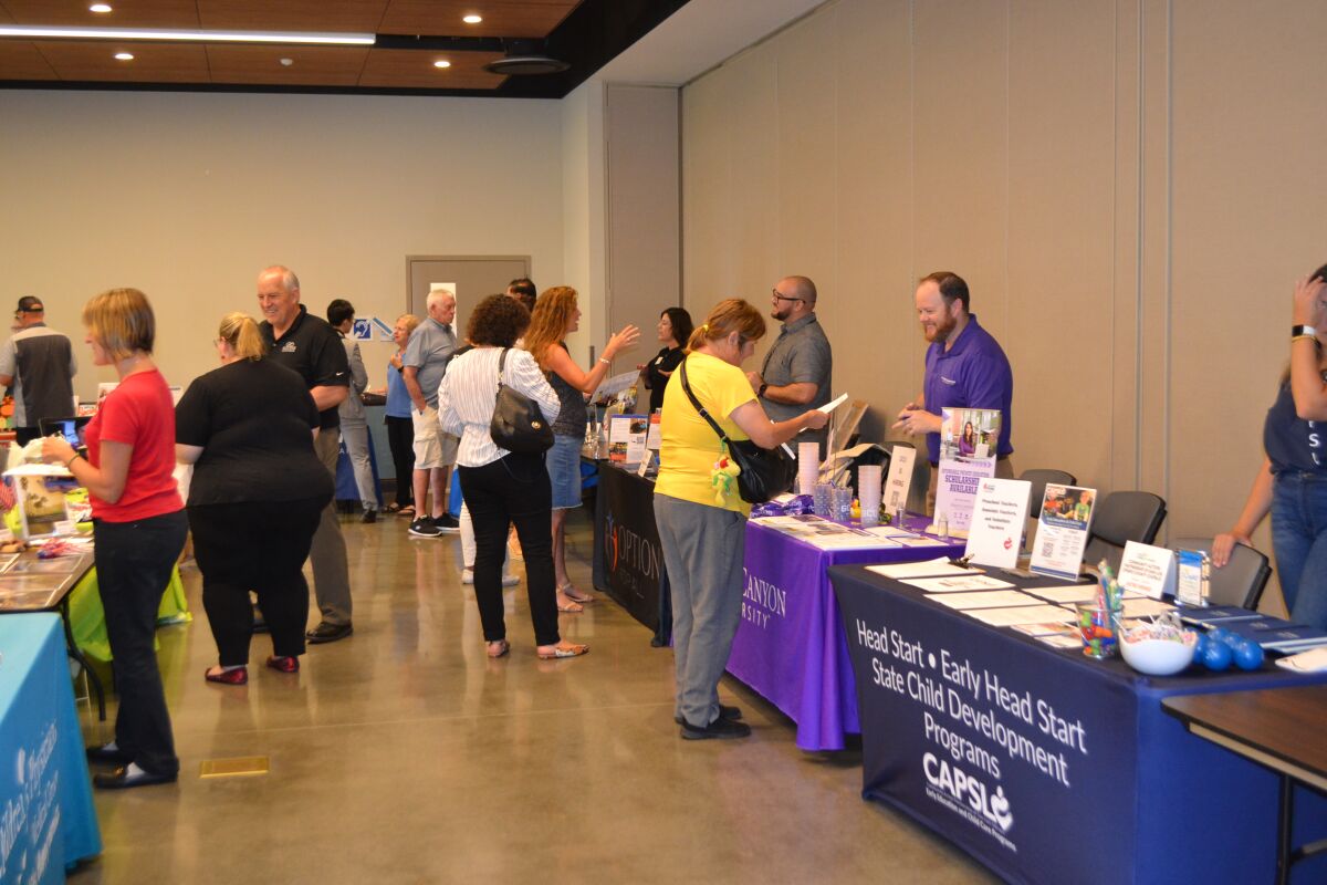 Vendors at a part Poway Chamber of Commerce's Business Expo & Career Fair included schools, healthcare and the military.