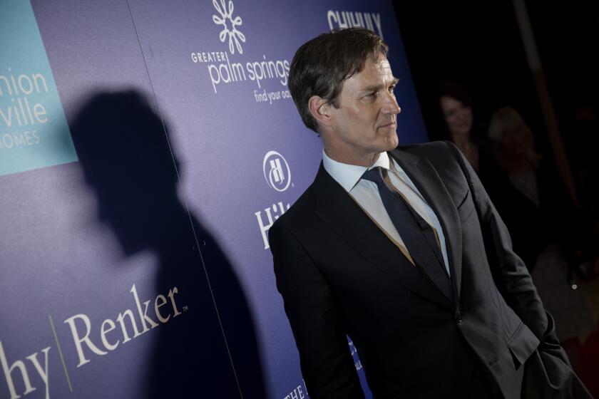 Director Stephen Moyer poses on the carpet before the opening night screening of Kenneth Branagh's film, "All is True," at Palm Springs High School.