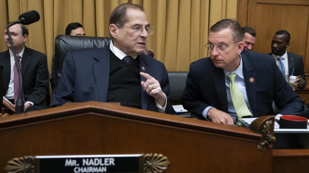 House Judiciary Committee Chairman Jerrold Nadler and ranking member Doug Collins