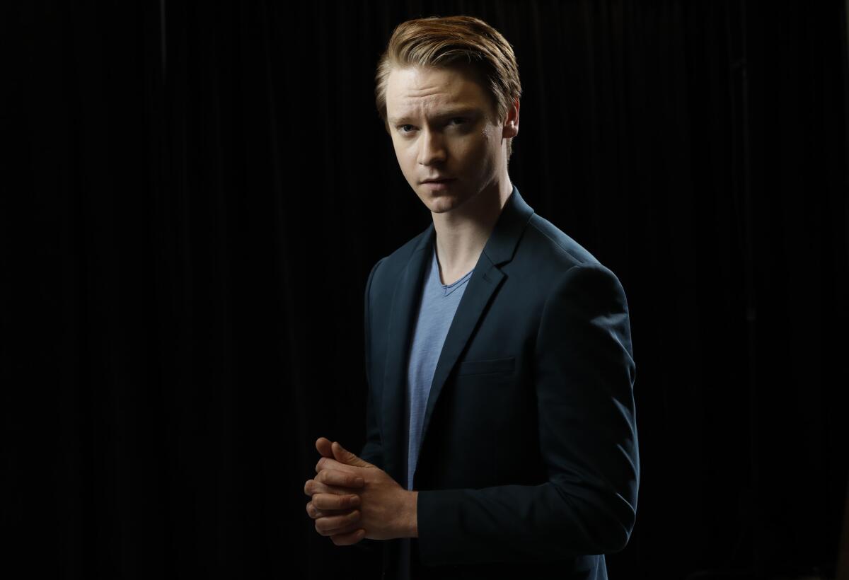 Calum Worthy, who stars in "The Act" is photographed for the Los Angeles Times Emmy Contender Web Chats.