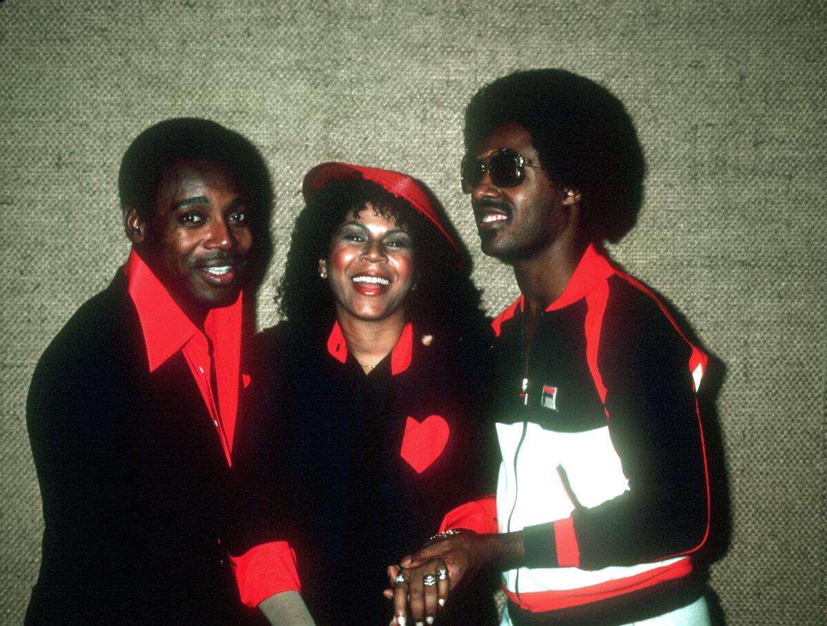 George Benson, from the left, Minnie Riperton and Stevie Wonder around 1978.
