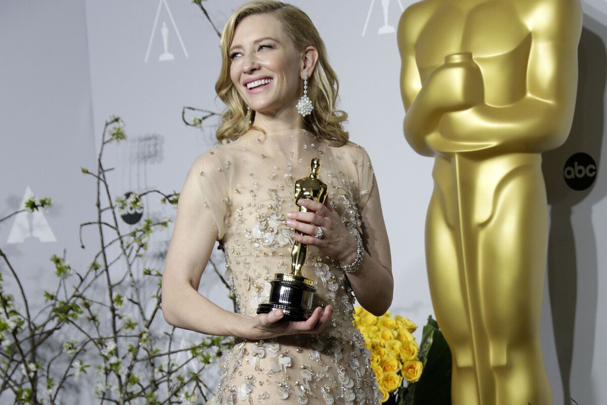 The "Blue Jasmine" star on being a frontrunner: "It was an intense, unbearable pressure which I'm so glad is over." On her Oscars gown: "I looked at all the dresses and thought, 'Which one's the heaviest?'" she joked.