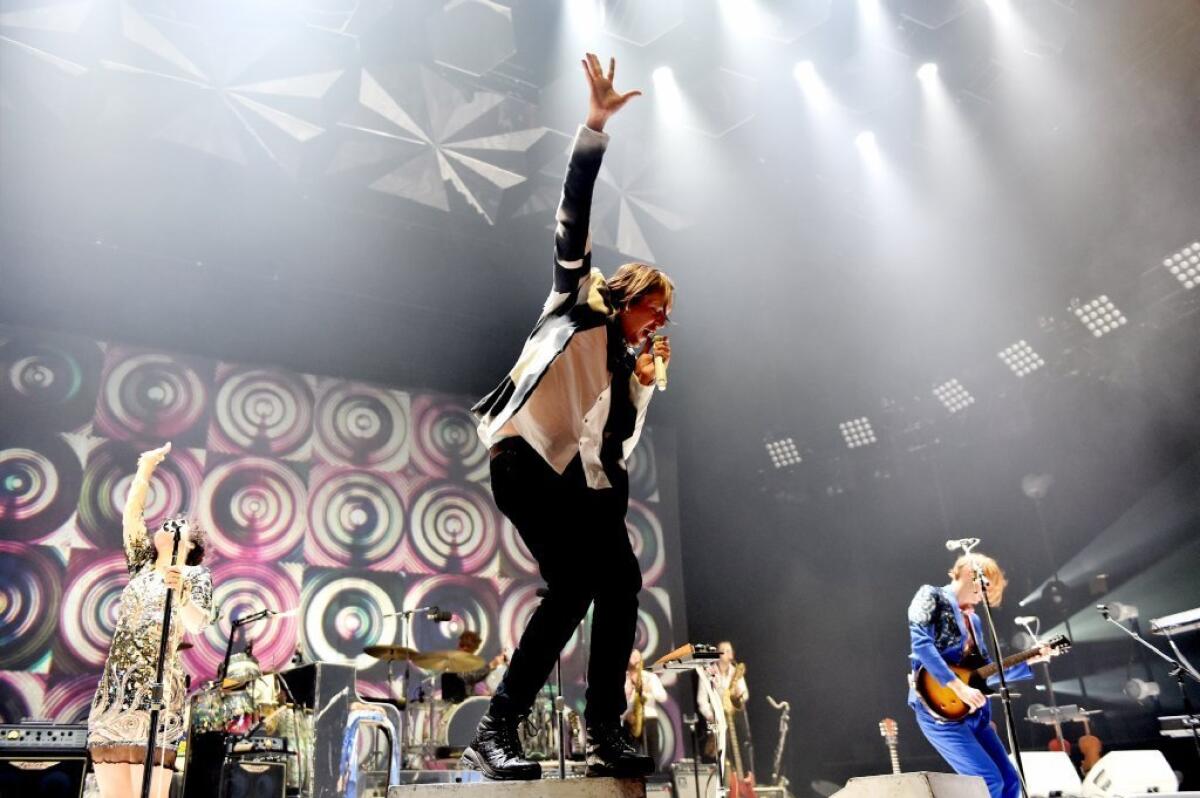 Win Butler of Arcade Fire performs at the Forum on Aug. 2.