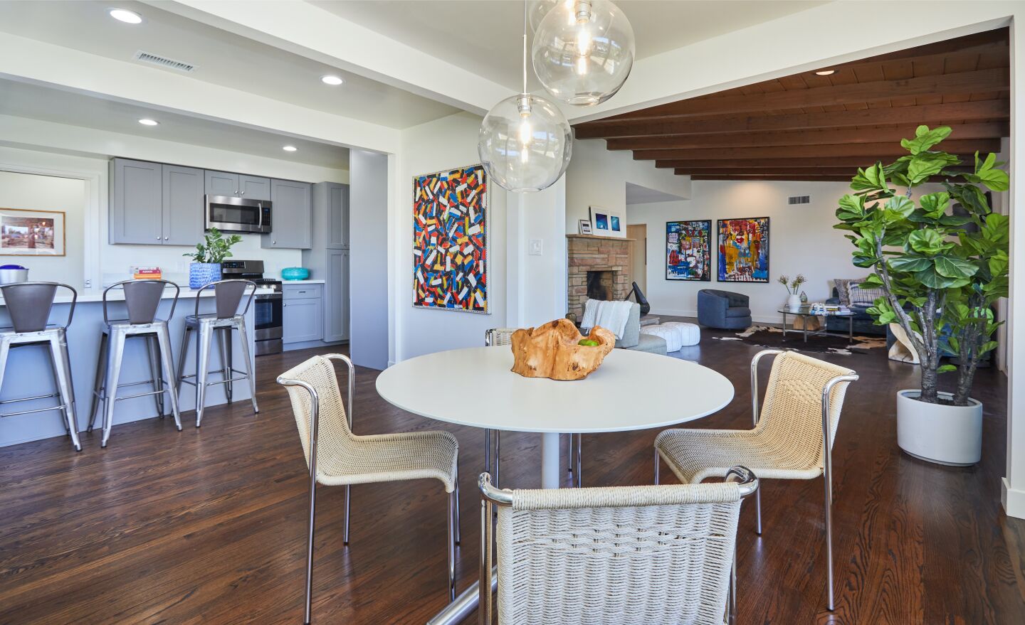 The dining area.