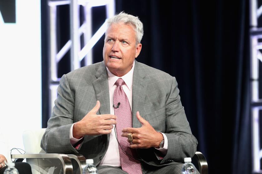 BEVERLY HILLS, CA - JULY 26: Former NFL coach & ESPN analyst Rex Ryan of 'ESPN's Sunday's NFL Countdown' speaks onstage during the ESPN portion of the 2017 Summer Television Critics Association Press Tour at The Beverly Hilton Hotel on July 26, 2017 in Beverly Hills, California. (Photo by Frederick M. Brown/Getty Images)