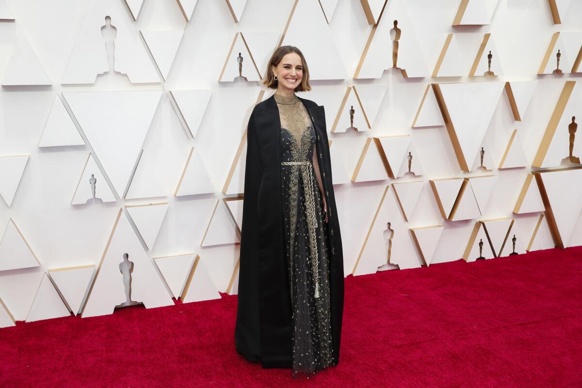 Natalie Portman arriving at the 92nd Academy Awards.