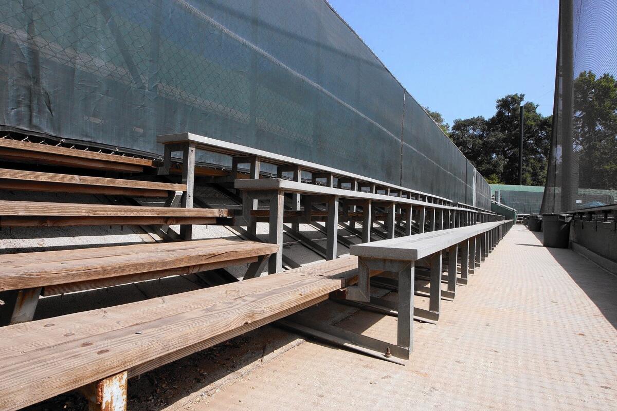 Most of the bleachers at Stengel Field remain closed for use.