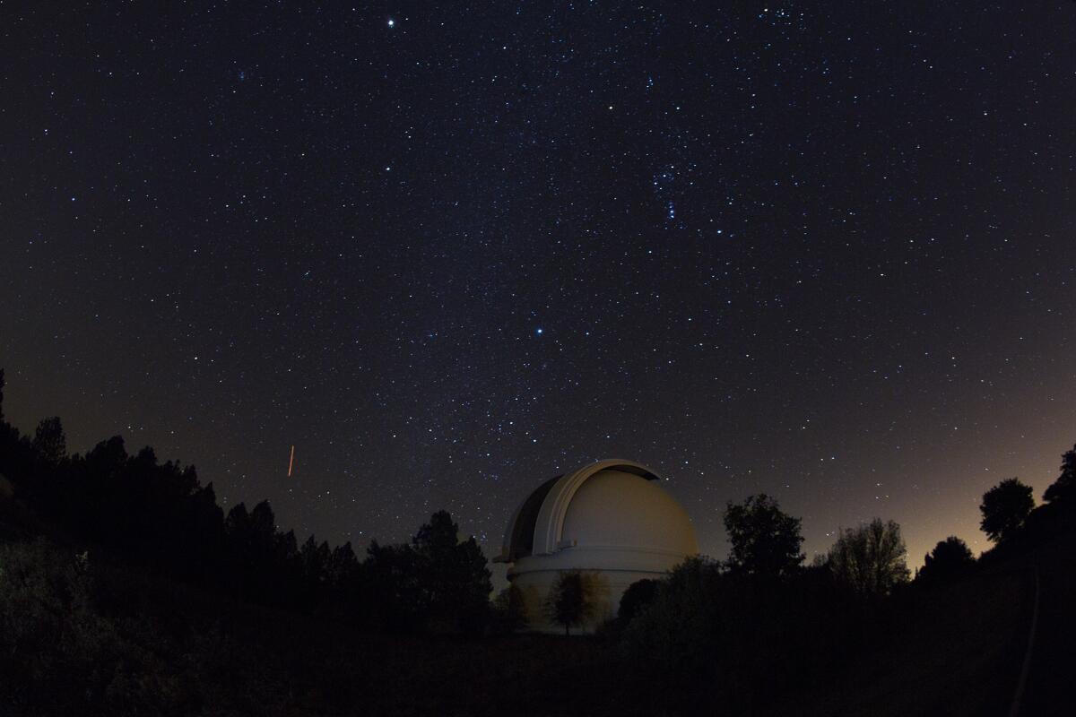 The Milky Way above the Palomar Observatory on Palomar Mountain