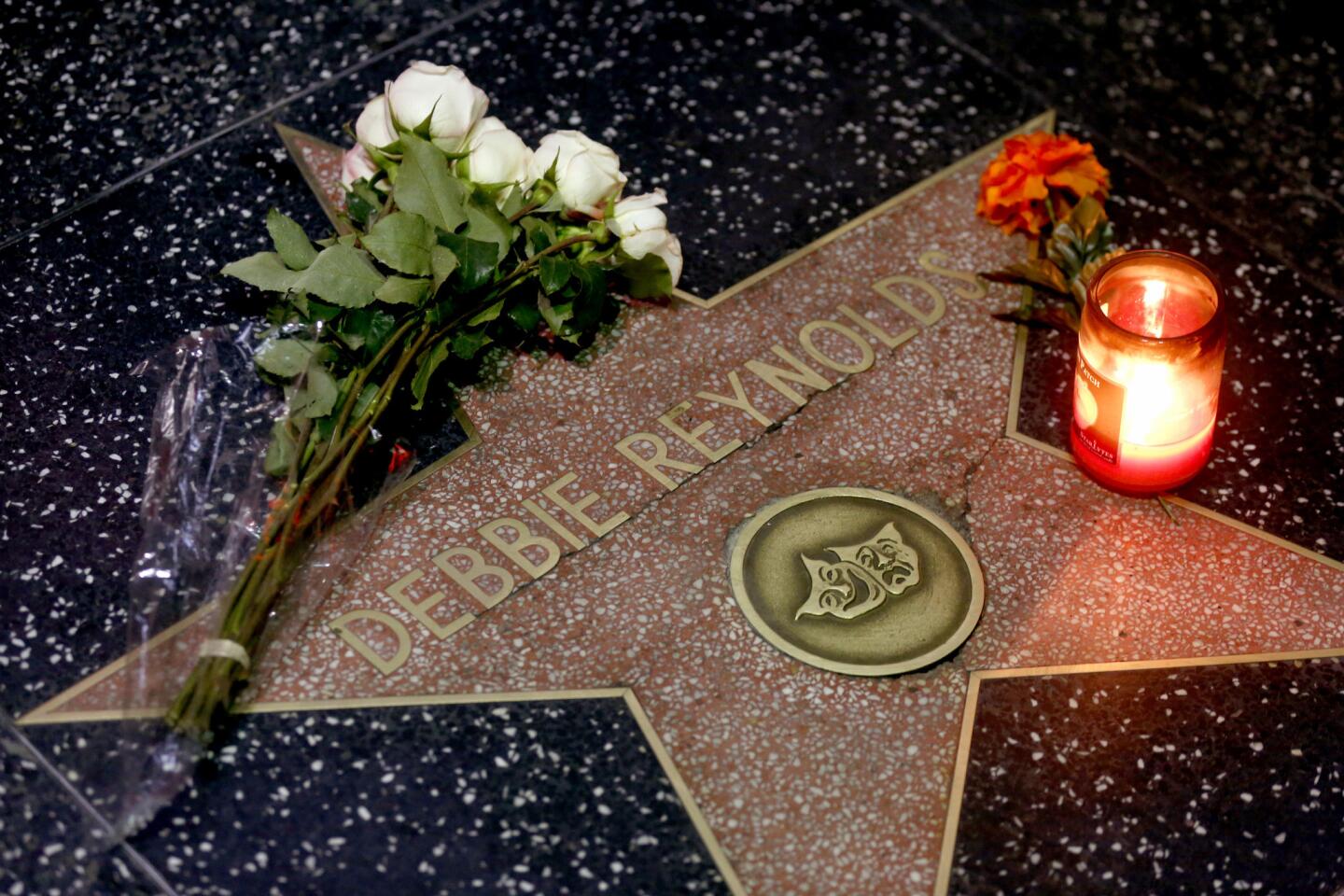 Debbie Reynolds' star along the 7000 block of Hollywood Boulevard.