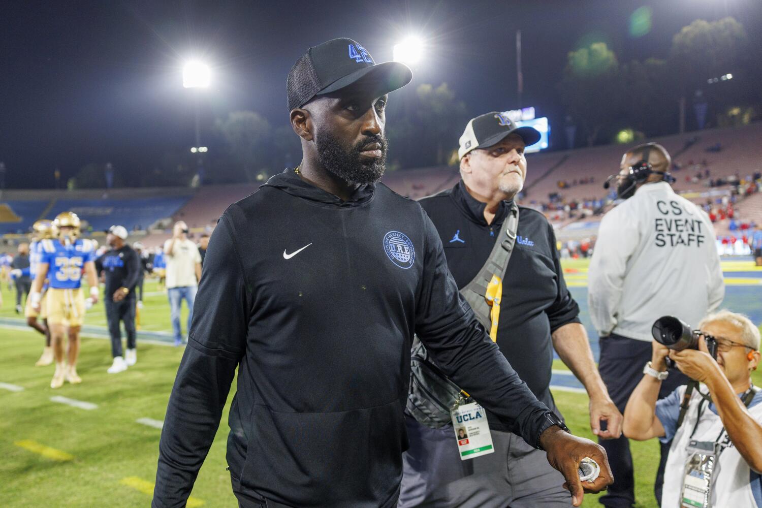 PASADENA CA - SEPTEMBER 12, 2025: UCLA Bruins head coach Deshaun Foster.