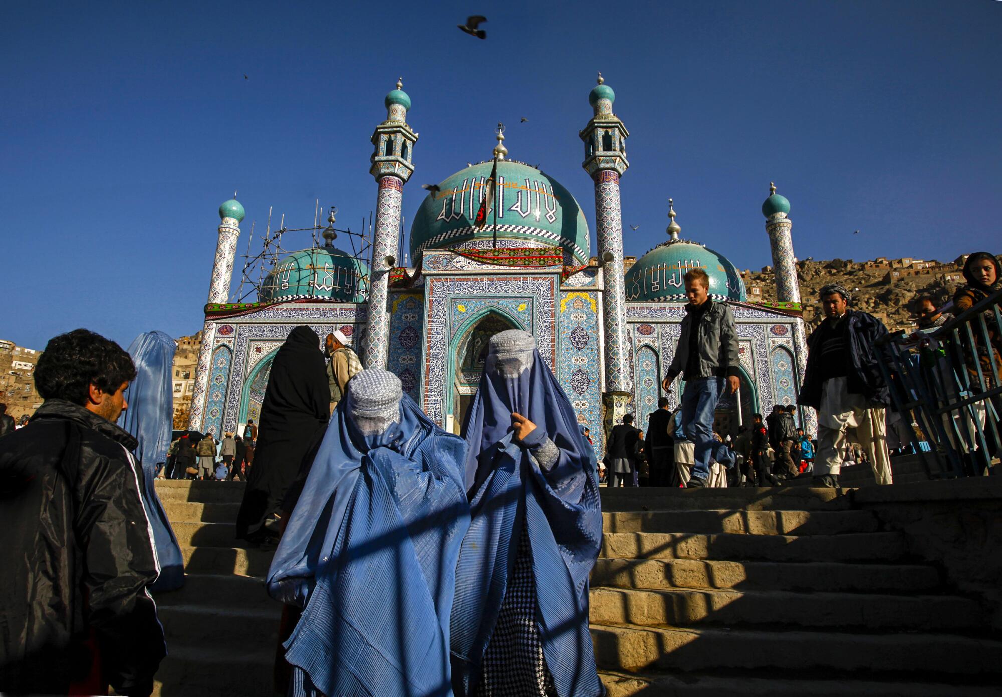 On the Shiite Islam holiday of Ashura, worshipers visit the Karte Sakhi shrine in Kabul, Afghanistan.