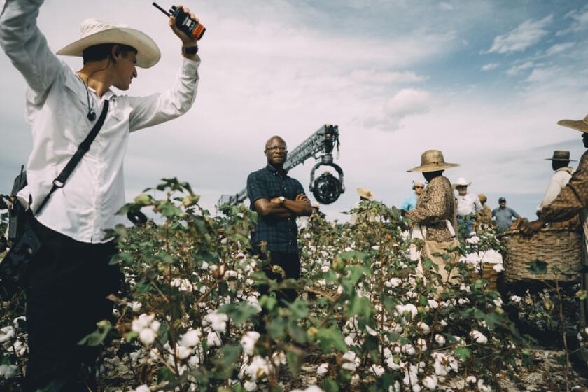 Barry Jenkins, center, while shooting 'The Underground Railroad.'