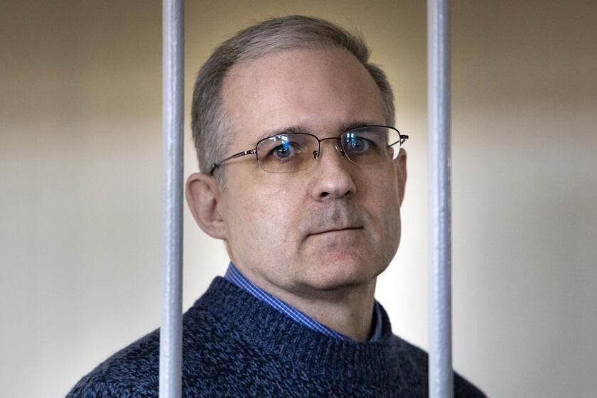 Former U.S. marine Paul Whelan in a Moscow courtroom in 2019
