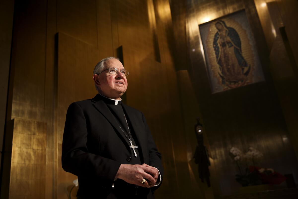 Los Angeles Archbishop José H. Gomez, pictured at the Cathedral of Our Lady of the Angels on Monday, Nov. 21, 2016. 