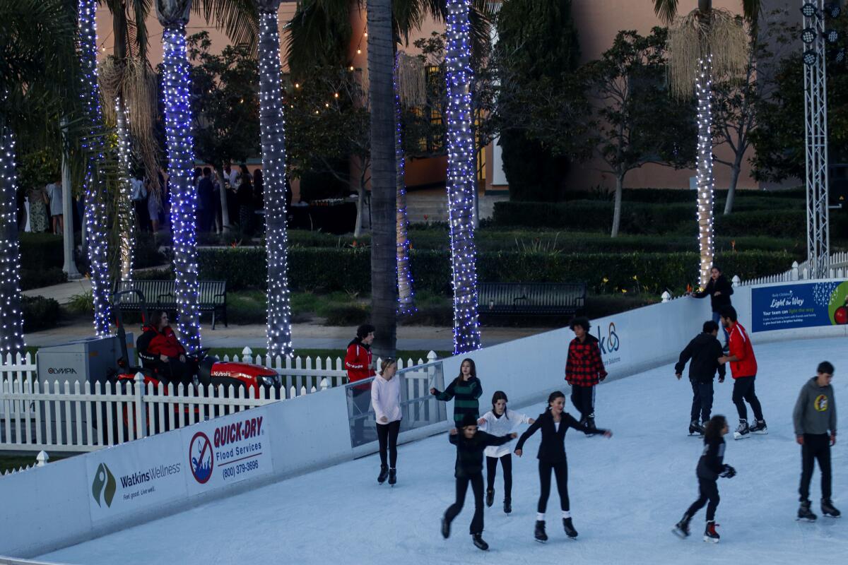 Ice skaters enjoy the Rady Children's Hospital ice rink at Liberty Station on Sunday, November 20, 2022 San Diego.