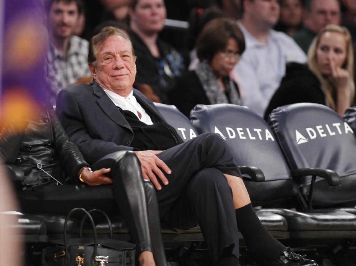 Clippers owner Donald Sterling at a 2011 game of his NBA team. Sterling's recorded remarks about race prompted the NBA to ban him from the game for life, and to ask other NBA owners to force him to sell the team.