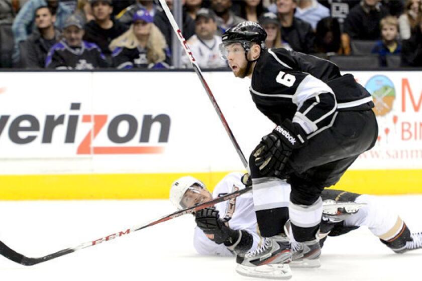Kings Coach Darryl Sutter calls the extra two-minute minor penalty Jake Muzzin received for instigating with a visor an "old-fashioned, archaic, antique rule."