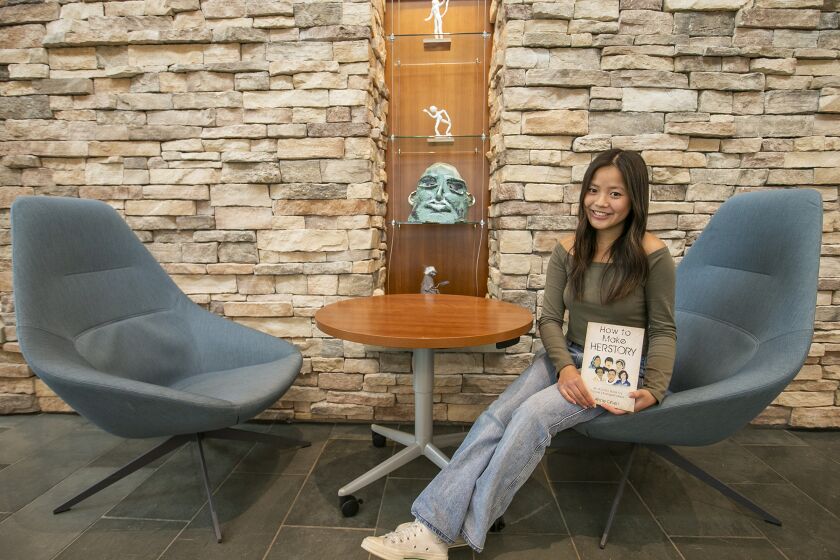 Newport Beach, CA - March 21: Anne Chen, a junior at Sage Hill High School, recently published a book as part of her Gold Award project for the Girl Scouts. Photo taken on Tuesday, March 21, 2023 in Newport Beach, CA. (Scott Smeltzer / Daily Pilot)