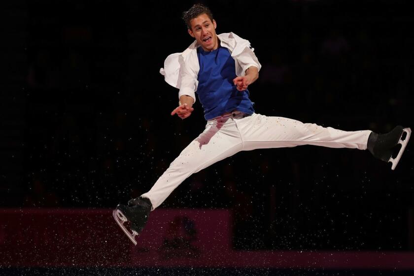 DETROIT, MICHIGAN - JANUARY 27: Jason Brown skates in the skating spectacular after the 2019 U.S. Figure Skating Championships at Little Caesars Arena on January 27, 2019 in Detroit, Michigan. (Photo by Gregory Shamus/Getty Images) ** OUTS - ELSENT, FPG, CM - OUTS * NM, PH, VA if sourced by CT, LA or MoD **