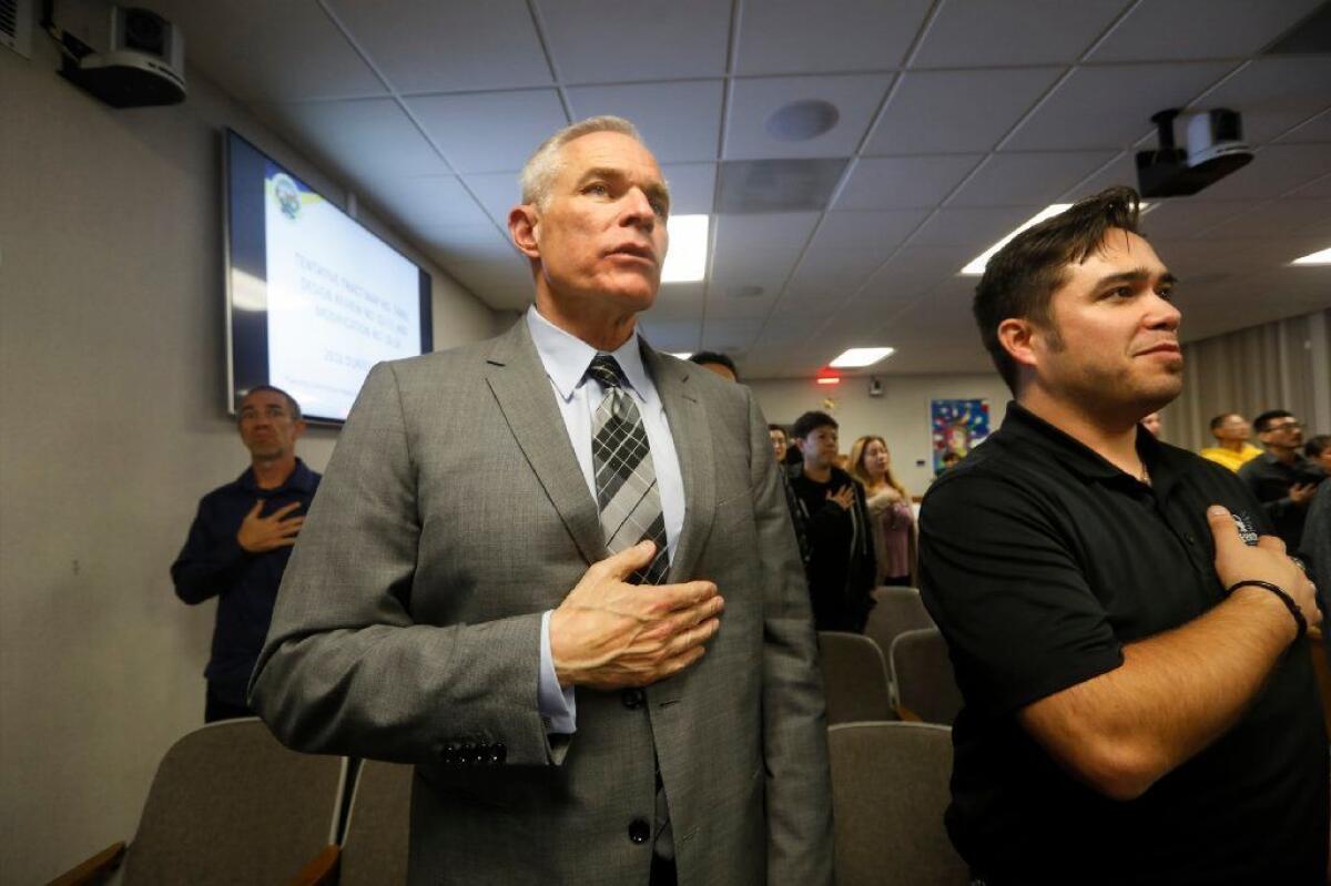 Bill Nosal, left, of Laguna Niguel, is slated to be the general manager for one of the new facilities producing marijuana in El Monte. Brannon Dylan, right, is a consultant on the new project.