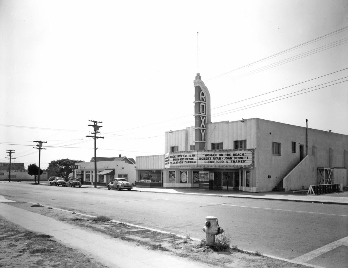 Pacific Beach's Roxy Theater is pictured in 1947.