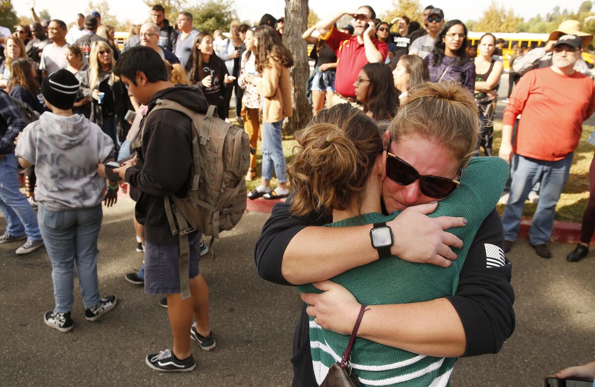 Saugus High School families reunite after campus shooting