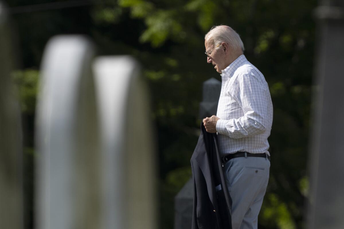 President Biden arrives to attend Mass at St. Joseph on Brandywine Catholic Church in Wilmington, Del., on Saturday.